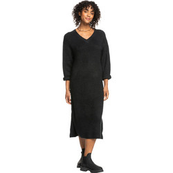 Roxy Midi Καθημερινό Φόρεμα Πλεκτό Μαύρο ERJKD03449-JVJ0