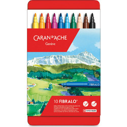 Caran D' Ache Fibralo Μαρκαδόροι Ζωγραφικής Σετ 10 Χρώματα
