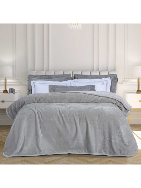Κουβέρτα Velour Υπέρδιπλη 220x240 Greenwich Polo Club 3442 Ασημί