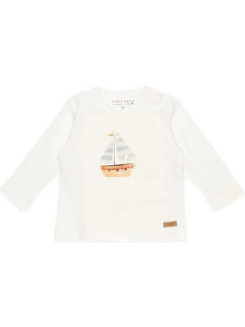 LITTLE DUTCH Μπλουζάκι μακρυμάνικο Sailboat White