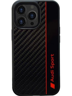Audi Carbon Fiber Stripe iPhone 13 Pro Max 6.7" black/black hardcase AUS-TPUPCIP13PM-R8/D1-BK