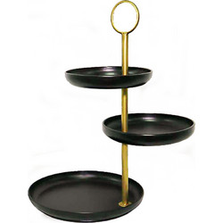Eταζέρα 3πλη μεταλλική μαύρο/χρυσό 28x28x50cm HomeGuru 25566 HT656