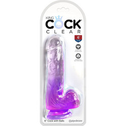 Pipedream King Cock 6" Ρεαλιστικό Dildo με Βεντούζα & Όρχεις 17.8cm Μωβ