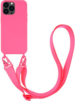 VIVANCO NECKLACE COVER IPHONE 13 PRO pink backcover