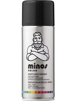 Minos Σπρέι Βαφής RAL9017 Μαύρο Satin 400ml