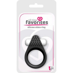 Dream Toys Lit-Up Silicone Stimu Ring 1 Ελαστικό Δαχτυλίδι Πέους Σιλικόνης με Δόνηση Μαύρο