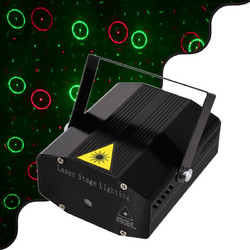 GloboStar(R) 85819 Διακοσμητικό Φωτιστικό Ειδικών Εφέ CIRCLES DOT 3D LASER 30W AC 230V - με Διακόπτη On/Off - Sound Activated - Πρίζα Schuko IP20 Κόκκινο & Πράσινο