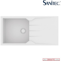Sanitec Ultra Granite 811 Επικαθήμενος Νεροχύτης Γρανίτη Αντιστρεφόμενος Ματ Bianco 100x50cm