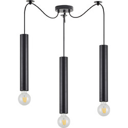 Home Lighting Κρεμαστό Φωτιστικό Οροφής Τρίφωτο GU10 Μαύρο SE21-BL-5-BL3 77-8670