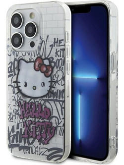 Hello Kitty IML Kitty On Bricks Graffiti case for iPhone 13 Pro / 13 - white