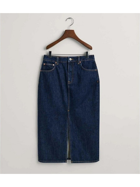 Gant Μίντι Φούστα Τζιν Ψηλόμεση Pencil Navy Μπλε 3GW4400103