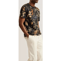 TED BAKER ΡΟΥΧΑ T-SHIRTS λαιμοκοψη 100%λινο Φλοράλ στάμπα ζωγραφισμένη παντού κανονικη γραμμη