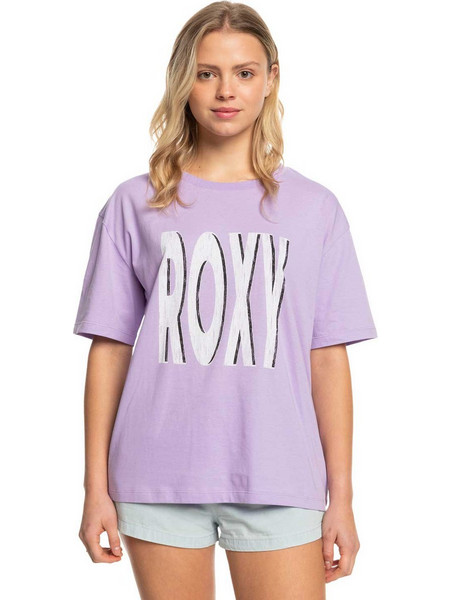 ROXY Κοντομάνικη Μπλούζα SAND UNDER THE SKY PURPLE γυναίκες