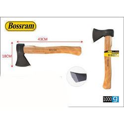 Τσεκούρι 1000g 18x43cm με ξύλινη λαβή Bossram 626445 - Bossram