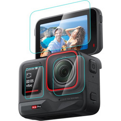 PULUZ 3 in 1 Tempered Glass Rear + Front Screen + Lens για Insta360 Ace Pro