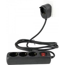 REV Multiple Socket Outlet 3+1-fold 2m + switch black