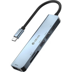 Devia EC135 USB Hub 3.0 USB-C με 6 Θύρες USB-A / USB-C / Card Reader