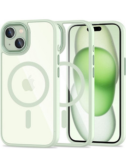 Tech-Protect MagMat - Σκληρή Διάφανη Θήκη MagSafe - Apple iPhone 15 - Green / Clear (5906302307982)