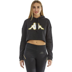 Kappa 922 Sona Γυναικείο Αθλητικό Crop Top με Κουκούλα Μαύρο 1956490007