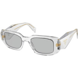 Prada SPR17WS 12R30B Γυναικεία Γυαλιά Ηλίου Τετράγωνα Κοκάλινα Διαφανή με Μαύρο Polarized Φακό