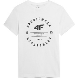 4F Παιδικό T-Shirt Κοντομάνικο Λευκό JSS23T-TSHM294-10S