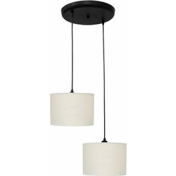 Heronia Lighting ΗΚ-01 Κρεμαστό Φωτιστικό Οροφής Δίφωτο E27 Λευκό Φ20cm 14-0148