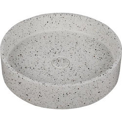 Karag ELPIS Stracciatella CS-0003-E3 Επικαθήμενος Νιπτήρας Μπάνιου Στρογγυλός Πέτρινος 42.5x10cm Μπεζ