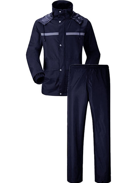 08 Σετ Ανδρικό Αδιάβροχο Σακάκι ΠαντελόνιPolyester Σκ.Μπλέ