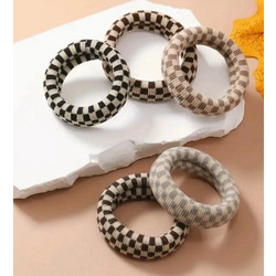 5 τεμάχια σκακιστικών scrunchies για μαλλιά