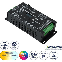 71448 D5 SKYDANCE DC DMX & RDM Dimmer High Speed Controller / Decoder 5 Καναλιών DC 12-24V 5 x 6A 144W - Max 30A 864W - IP20 Μ17 x Π8 x Υ4cm