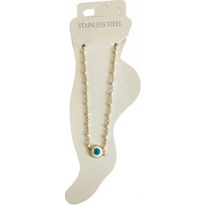 Kostibas 2013-710XL, Βραχιόλι Ποδιού, Ατσάλι, Χρυσό/Λευκό