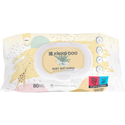 KikkaBoo Μωρομάντηλα Χωρίς Οινόπνευμα & Parabens με Aloe Vera 80τμχ