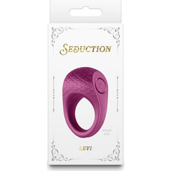NS Novelties Seduction Levi Metallic Burgundy Ελαστικό Δαχτυλίδι Πέους Μεταλλικό με Δόνηση Ροζ
