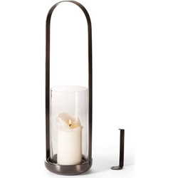 Φανάρι Τοίχου Με Κρεμάστρα Cala 156015 12,7x46cm Black-Clear Philippi Ανοξείδωτο Ατσάλι