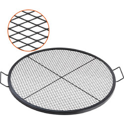 Σχάρα ψησταριάς VEVOR X-Marks Fire Pit, στρογγυλή σχάρα μαγειρέματος, σχάρα ψησίματος από ατσάλι βαρέως τύπου Campfire BBQ με λαβή και σύρμα στήριξης X, φορητό μαγειρικό σκεύος κάμπινγκ για εξωτερικό