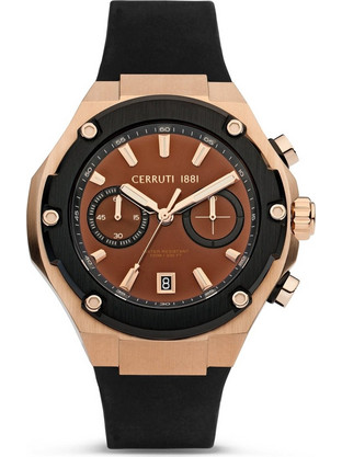 Cerruti Ανδρικό Ρολόι Χρονογράφος με Μαύρο Καουτσούκ Λουράκι CIWGO2206102