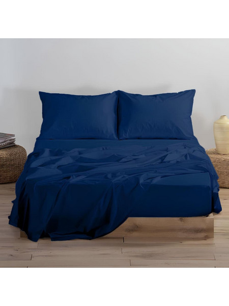 Ariete Casa Σετ Σεντόνια Βαμβακοσατέν 600 TC King Size 240x260 - Satinport Royal Blue