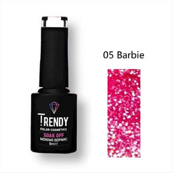 Trendy Soak Off 05 Barbie Glitter Ημιμόνιμο Βερνίκι Νυχιών 6ml