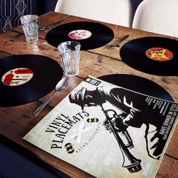 MikaMax Vinyl Placemats - Σουπλά Βινυλίου - Σετ 4 Τεμαχίων για Λάτρεις της Μουσικής