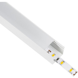 GloboStar(R) SURFACE-PROFILE 70868-3M Προφίλ Αλουμινίου - Βάση + Ψύκτρα Ταινίας LED με Λευκό Γαλακτερό Κάλυμμα - Επιφανειακή Χρήση - Πατητό Κάλυμμα - Λευκό - 3 Μέτρα - Πακέτο 5 Τεμαχίων - Μ300 x Π2.3