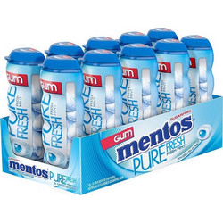 Mentos Pure Fresh Mint Μπουκάλι Τσίχλες 28gr Συσκευασία 12 Τεμαχίων