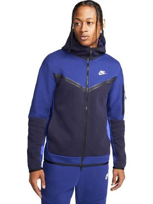 Nike Tech Fleece Ανδρική Ζακέτα Fleece με Κουκούλα και Φερμουάρ Μπλε DV0537-455