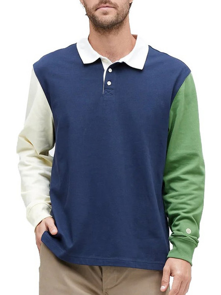 Stance Long Sleeve Rugby Shirt Ανδρική Μπλούζα Polo Μακρυμάνικη Navy Μπλε