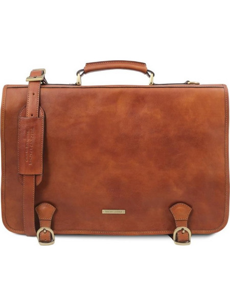 Επαγγελματική Τσάντα Δερμάτινη Ancona 17 ίντσες Tuscany Leather TL142073 Φυσικό