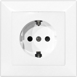 Πρίζα Σούκο 16Α Πλήρης Μονή Χωνευτή Lumen-15-01200-Λευκό 15-01200