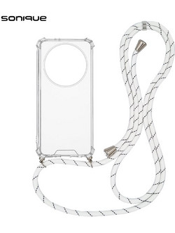 Sonique Armor Clear Θήκη Σιλικόνης με Κορδόνι (Honor Magic5 Lite 5G) Rainbow Λευκό