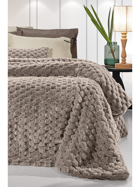 Κουβέρτα Γούνινη Βελούδινη Art. Fur King-Size 260x240 Guy Laroche Elixir Taupe