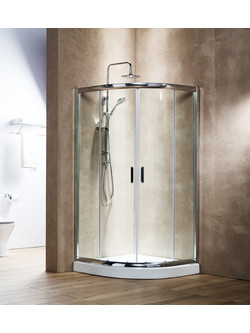 Καμπίνα Ντουζιέρας NEW TEMA NT9090RF Ημικυκλική 90x90x180 cm Σατινέ Βαρέως Τύπου