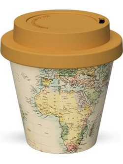 iDrink Ποτήρι Καφέ Bamboo με Καπάκι Old Map 90ml ID5112