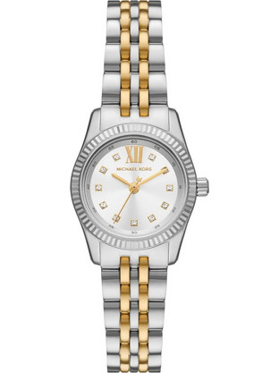 Michael Kors Petite Lexington Pave Γυναικείο Ρολόι με Ασημί Χρυσό Μεταλλικό Μπρασελέ MK4740